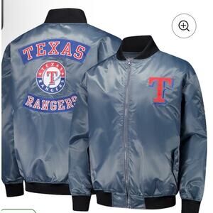 Texas Rangers Men's 3XLT Mitchell & Ness Grey Bomber Jacket NWT